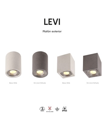 LEVI * FOCO TECHO EXTERIOR R GRIS OSCURO IP65 1L*GU10